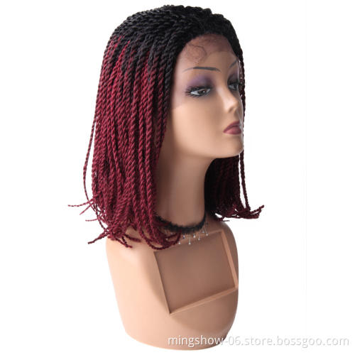 16" twisted ombre braided lace wig with baby hair